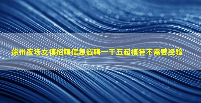 徐州夜场女模招聘信息诚聘一千五起模特不需要经验
